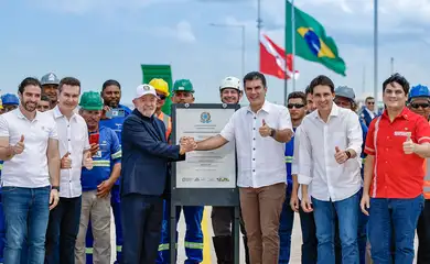 Presidente da República, Luiz Inácio Lula da Silva, durante visita alusiva à conclusão das obras de requalificação do Terminal Portuário de Outeiro. Foto: Ricardo Stuckert/PR