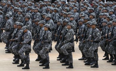 Cerimônia de inauguração da sede do Batalhão Escola de Pronto Emprego (Bepe) da Força Nacional, como parte das comemorações do XIV aniversário de criação da Força Nacional. 