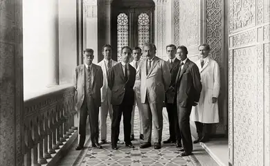 Rio de Janeiro (RJ), 08/05/1925 - Visita de Albert Einstein ao Castelo da Fiocruz. 
Foto: J.Pinto/Casa Oswaldo Cruz

