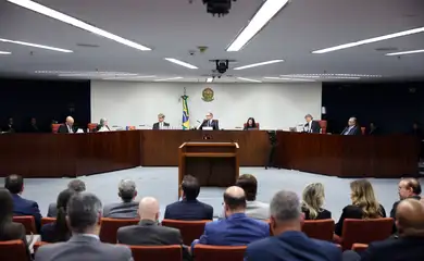 Brasília (DF), 11/09/2025 - Sessão da Primeira Turma do Supremo Tribunal Federal (STF), que realiza o quinto dia de julgamento dos réus do Núcleo 1 da trama golpista, formado pelo ex-presidente Jair Bolsonaro e mais sete aliados. Foto: Marcelo Camargo/Agência Brasil