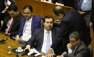 O presidente da Câmara dos Deputados, Rodrigo Maia,durante sessão que vai discutir e votar os oito destaques com sugestões de mudanças ao texto-base da proposta de emenda à Constituição da reforma da Previdência.