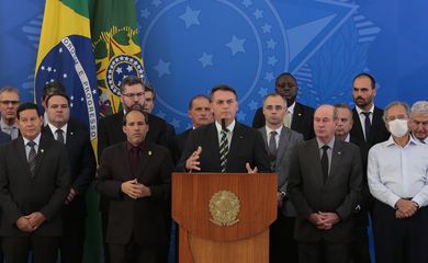 O presidente da República, Jair Bolsonaro, faz Pronunciamento no Palácio do Planalto