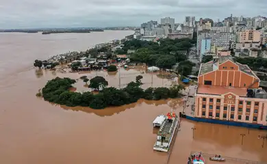 Porto Alegre, 03/05/2024, Rio Guaíba, usina do gasômetro, em Porto Alegre após chuva intensa. Foto: Gilvan Rocha/Agência Brasil