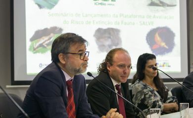 Brasília, 2023/08/02  O presidente do Instituto Chico Mendes de Conservação da Biodiversidade (ICMBio), Mauro Pires, e o  presidente do IBAMA, Rodrigo Agostinho, participam do lançamento da Plataforma de Avaliação do Risco de Extinção da Fauna (Salve)  Foto: Fabio Rodrigues-Pozzebom/ Agência Brasil