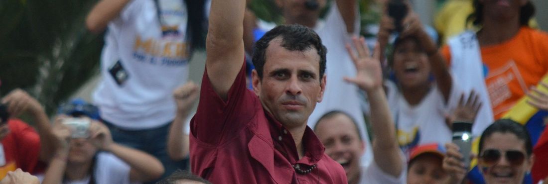 O candidato da oposição, Henrique Capriles