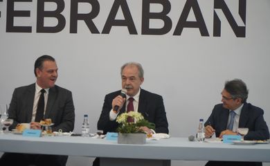O presidente da BNDES, Aloizio Mercadante, fala em evento da Febraban