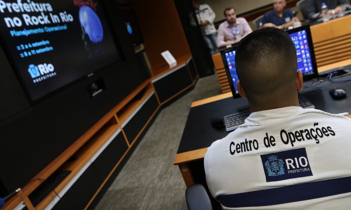 Prefeitura do Rio apresenta plano operacional da cidade para o Rock In Rio, no Centro de Operações Rio(COR), zona central da cidade.