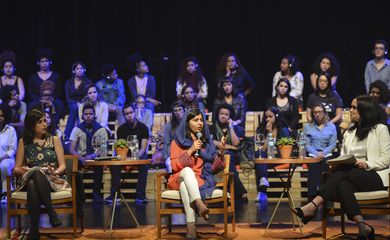 A ativista paquistanesa Malala Yousafzai, em visita  à capital paulista, participou de evento promovido pelo Itaú Unibanco, no Auditório Ibirapuera.