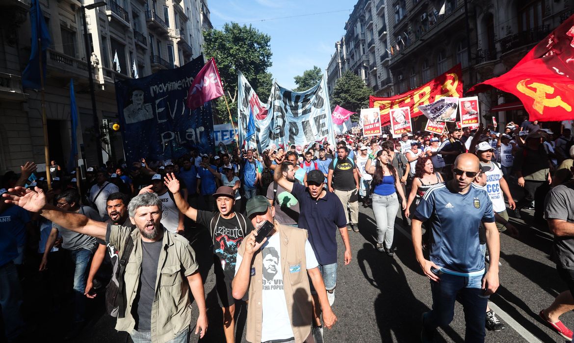protesto fora G20 FMI em Buenos Aires