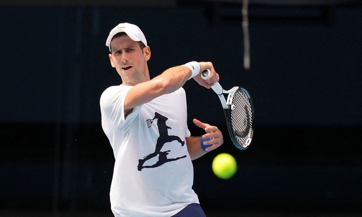 Novak Djokovic, treino, Aberto da Austrália, Melbourne Park