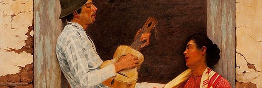 O violeiro, de José Ferraz de Almeida Júnior (1850-1899). Óleo sobre tela em domínio público.