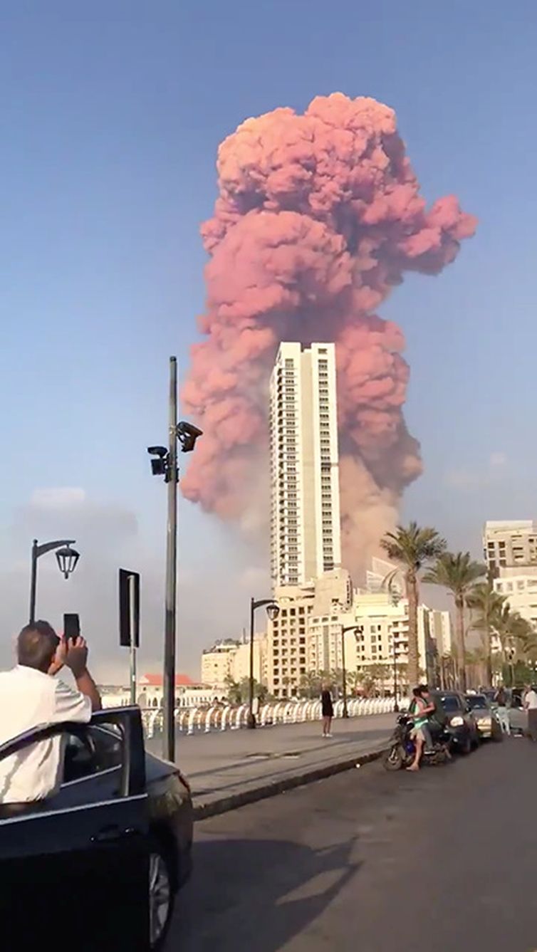 Reuters/Direitos Reservados Beirute, explosão, zona portuária