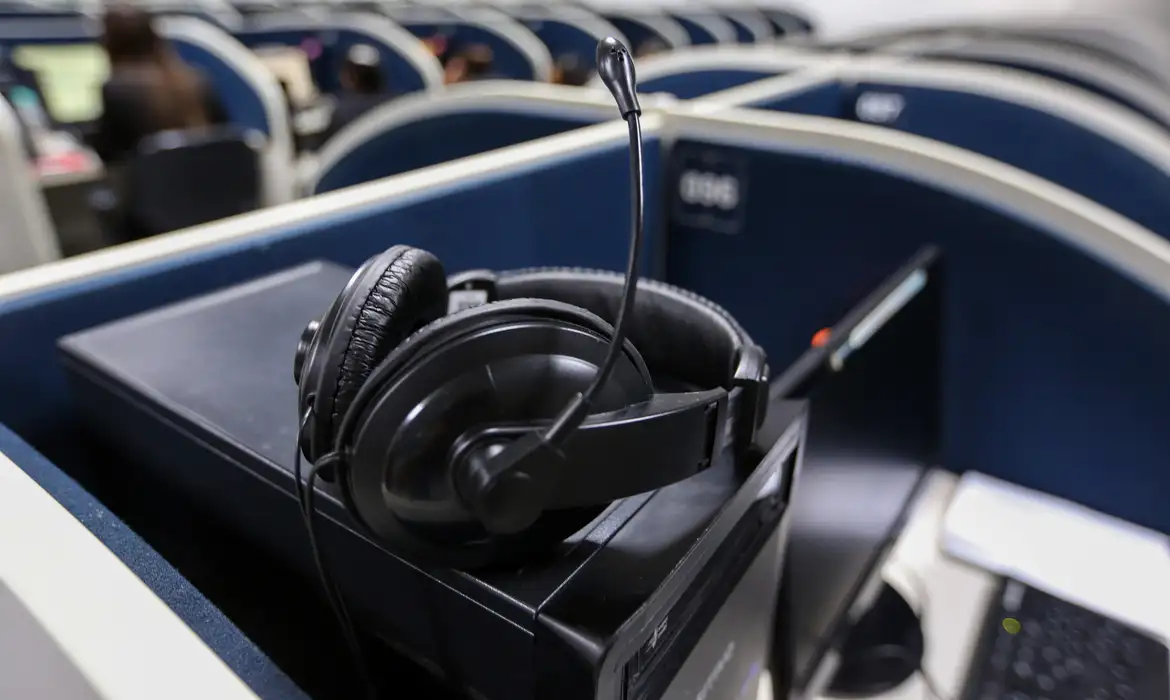 Brasília (DF) 04/04/2023 Central de atendimento do Ligue 180. Foto: Fabio Rodrigues-Pozzebom/ Agência Brasil