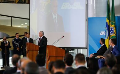 O presidente Michel Temer durante cerimônia de anúncio de medidas para o fortalecimento da agricultura familiar, no Palácio do Planalto.