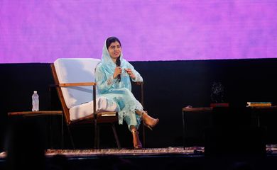 Rio de Janeiro (RJ), 22/05/2023 - A ativista paquistanesa Malala Yousafzai participa do Festival do Leitor, no Maracanãzinho. Foto: Fernando Frazão/Agência Brasil