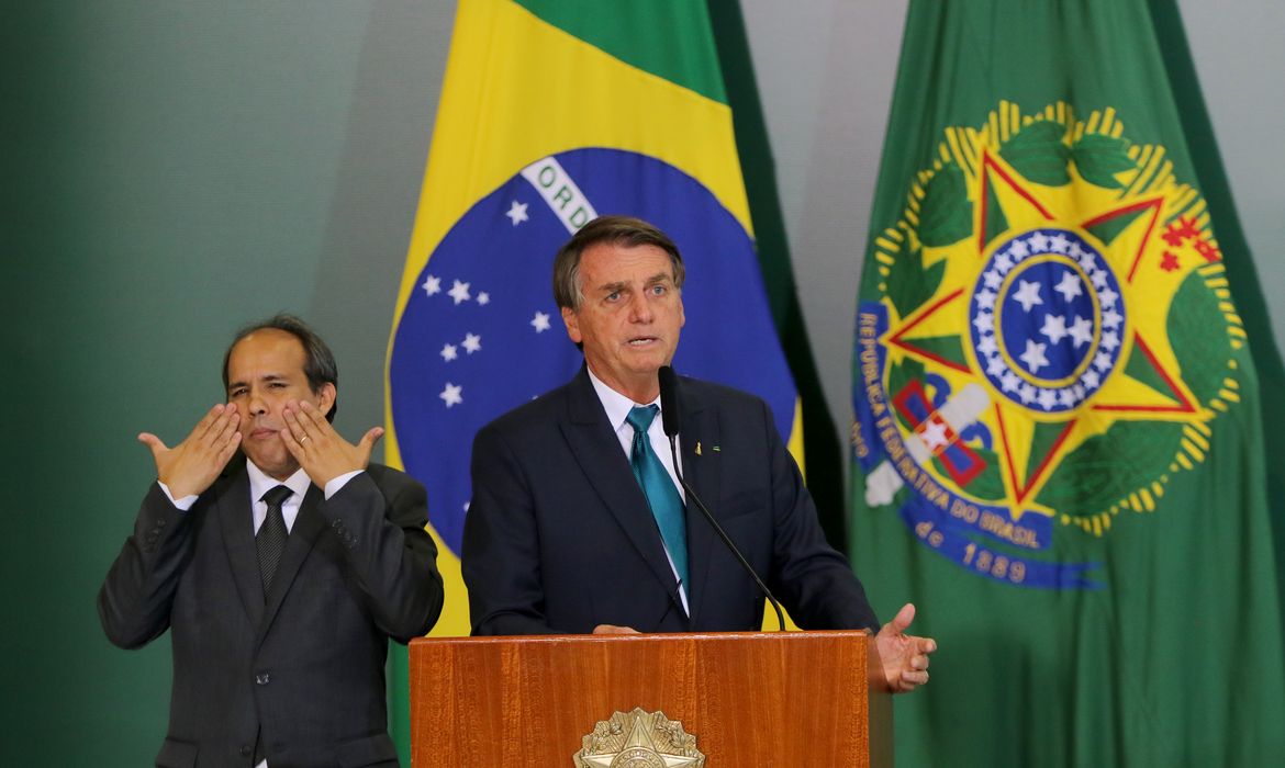 O presidente da República, Jair Bolsonaro, participa do lançamento da  Agenda Brasil Para Todos, no Palácio do Planalto 