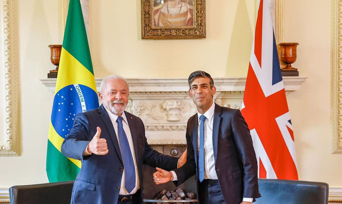 Londres, Inglaterra, 05.05.2023 - O presidente Luiz Inácio Lula da Silva é recebido pelo primeiro-ministro do Reino Unido, Rishi Sunak. Foto: Ricardo Stuckert/PR