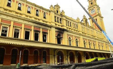 São Paulo - O Museu da Lingua Portugesa, na estação da Luz, após o incêndio q destruiu parte do acervo (Rovena Rosa/Agência Brasil)