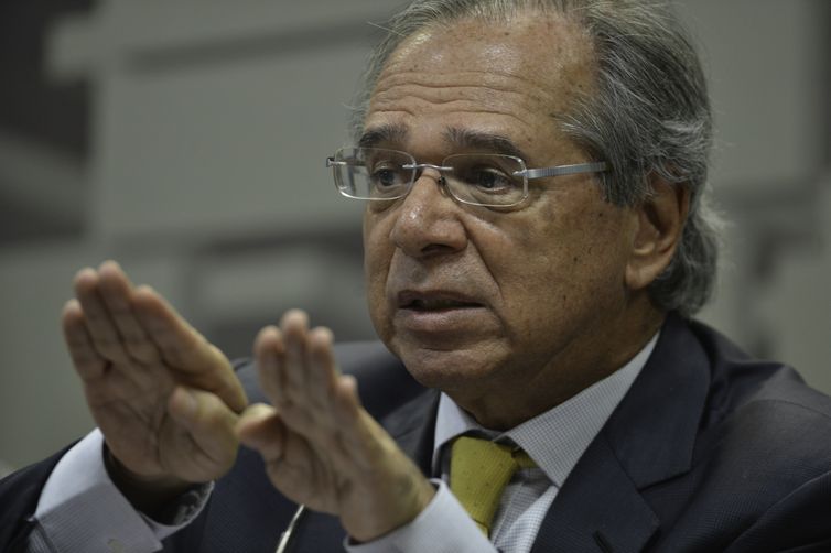 O ministro da Economia, Paulo Guedes, em audiência pública da Comissões de Assuntos Econômicos (CAE) do Senado, fala sobre a reforma da Previdência.