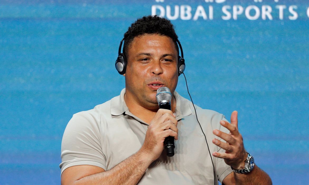 Ronaldo Nazario de Lima, Chairman of Real Valladolid gestures during the Dubai International Sports Conference in Dubai