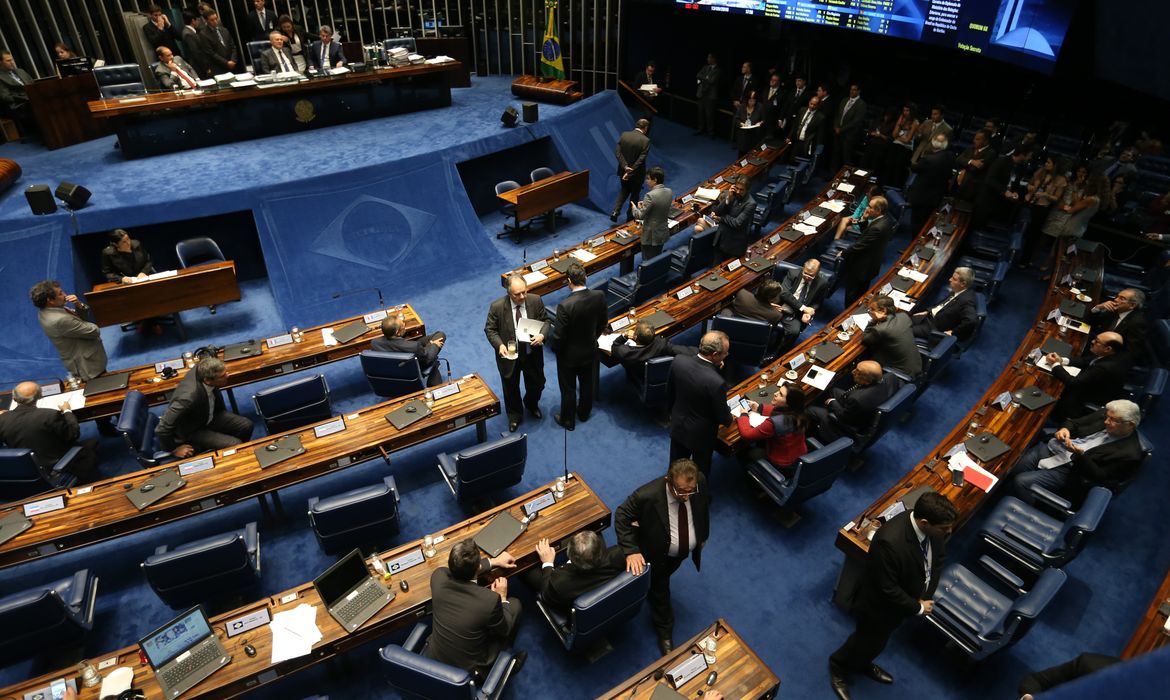 Brasília  - Plenário do Senado em sessão para analisar o PLS 204/2016, que permite à administração pública vender ao setor privado os direitos sobre créditos de qualquer natureza (Fabio Rodrigues Pozzebom/Agência Brasil)