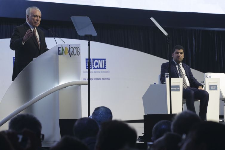 O presidente Michel Temer abre o 11º Encontro Nacional da Indústria (ENAI), acompanhado do Ministro da Indústria, Comércio Exterior e Serviços (Mdic) , Marcos Jorge.