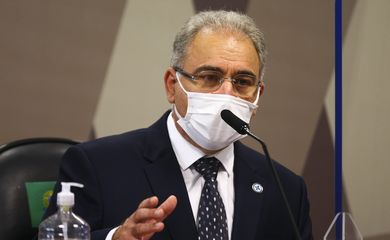 O ministro da Saúde, Marcelo Queiroga, é ouvido novamente durante sessão da CPI da Pandemia, no Senado.