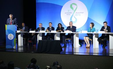 Brasília - Juízes e promotores debatem o tema Direito e Água, durante o 8º Fórum Mundial da Água (Valter Campanato/Agência Brasil)