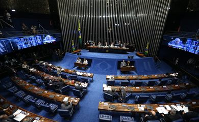 Brasília - Terceiro dia da sessão de julgamento do impeachment da presidenta afastada Dilma Rousseff, no Senado Federal (Marcelo Camargo/Agência Brasil)