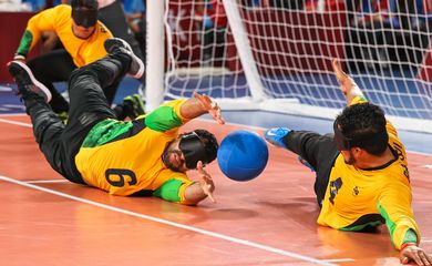 31.08.21 - Equipe de Goalball, BRA x TUR durante partida nos Jogos Paralímpicos de Tóquio - Brasil - masculino _ Paralimpíada


