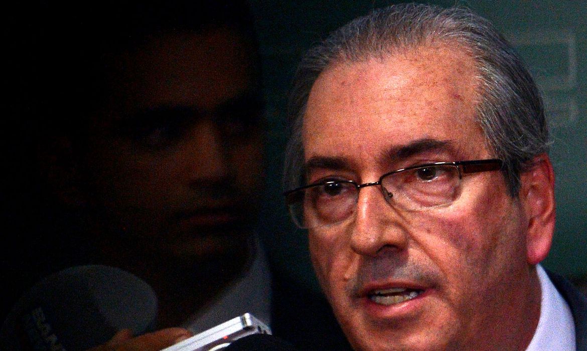 Brasília - O presidente da Câmara dos Deputados, Eduardo Cunha, durante entrevista coletiva no Congresso Nacional (Wilson Dias/Agência Brasil)
