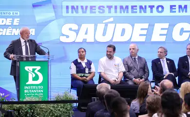 São Paulo (SP), 09/02/2026 - Presidente da República, Luiz Inácio Lula da Silva, fala durante cerimônia para o anúncio do investimentos de R$ 1,4 bilhão do governo federal destinados à ampliação da infraestrutura e da capacidade produtiva de vacinas e soros pelo Instituto Butantan. Foto: Rovena Rosa/Agência Brasil