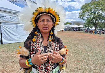 Brasília (DF), 12.09.2023 - 3ª Marcha das Mulheres Indígenas. - Indígena Dayane Rikbaktsa, de Mato Grosso. Foto: Alex Rodrigues/Repórter da Agência Brasil