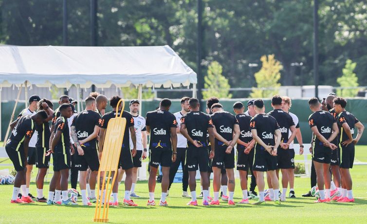 Soccer Football - FIFA World Cup 2026 - Brazil Training - Columbia Park Training Facility, Morristown, New Jersey, U.S. - June 15, 2026
General view during training IMAGN IMAGES via Reuters/Caean Couto
