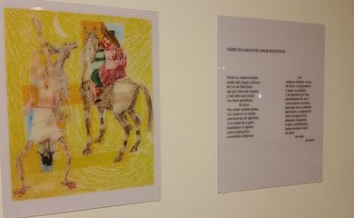 Obra apresentada na exposição Dom Quixote - Portinari e Drummond: releituras de Cervantes, na UFMG - Foto Léo Rodrigues/Agência Brasil