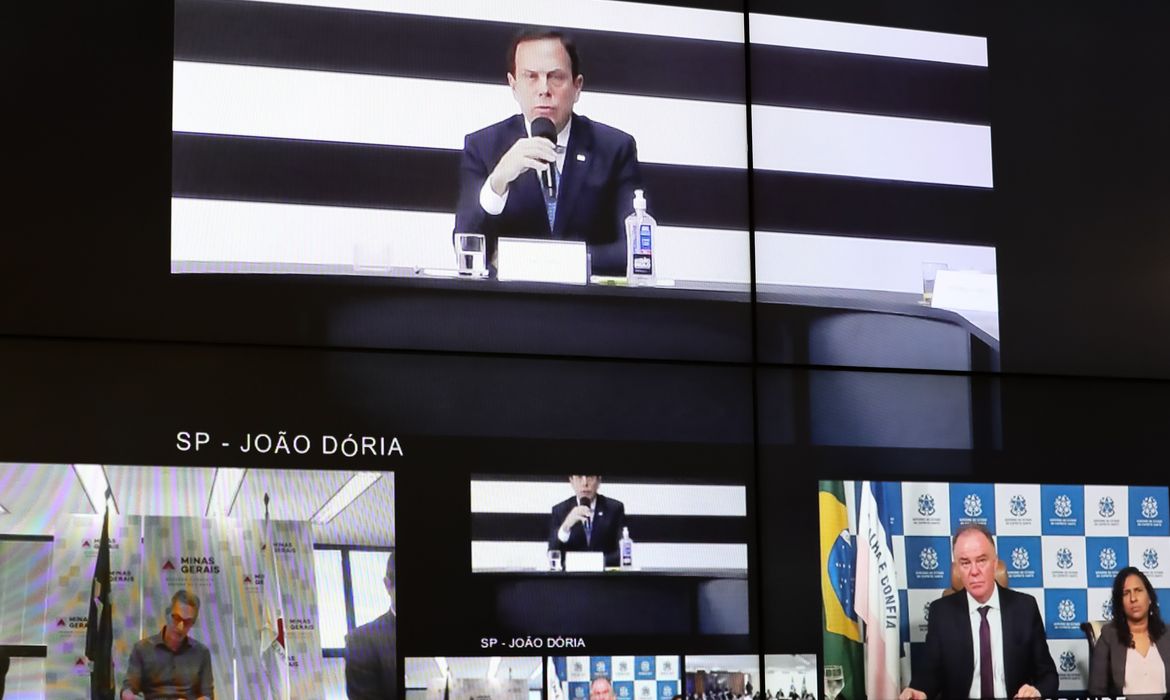 Presidente da Repblica Jair Bolsonaro, durante videoconferncia com Governadores do Sudeste.