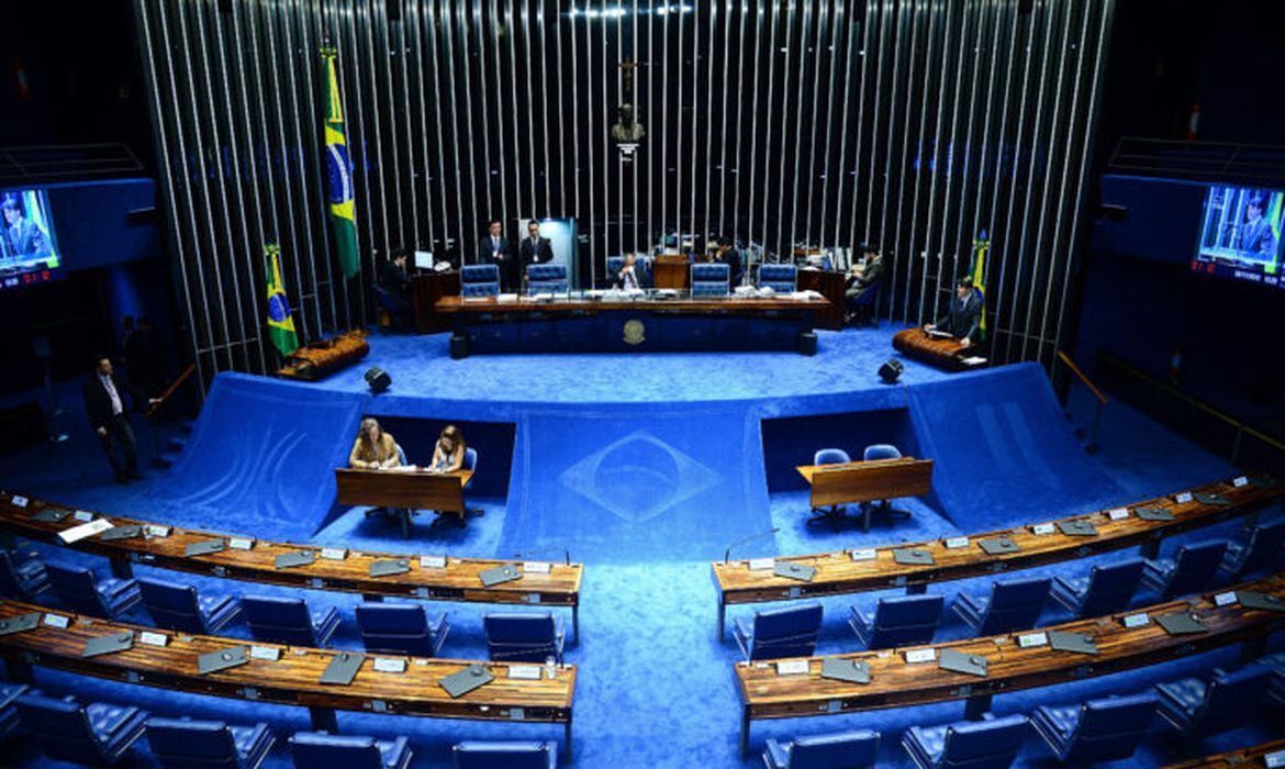 Brasília - Sessão do Plenário com os senadores Paulo Paim PT/RS e José Medeiros PPS/MT (Wilson Dias/Agência Brasil)