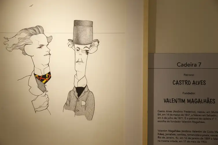 Rio de Janeiro - Exposição de caricaturas Patronos e Fundadores – 120 anos da Academia Brasileira de Letras, composta de 40 obras do artista Cássio Loredano (Fernando Frazão/Agência Brasil).