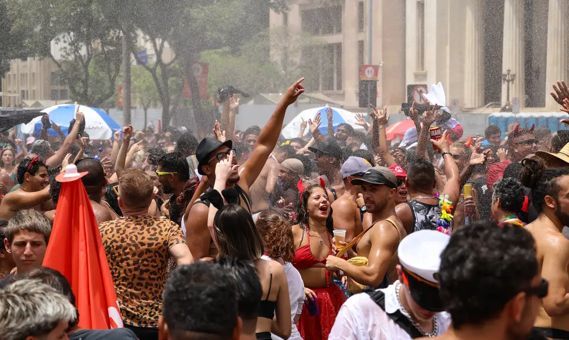 Rio de Janeiro (RJ), 01/02/2025 – O Bloco Carrossel de emoções abre os desfiles de carnaval dos megablocos no centro do Rio de Janeiro. Foto: Tomaz Silva/Agência Brasil