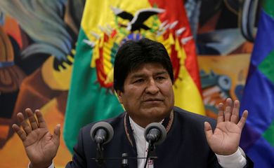 Presidente Evo Morales fala durante conferência REUTERS/David Mercado/Direitos reservados