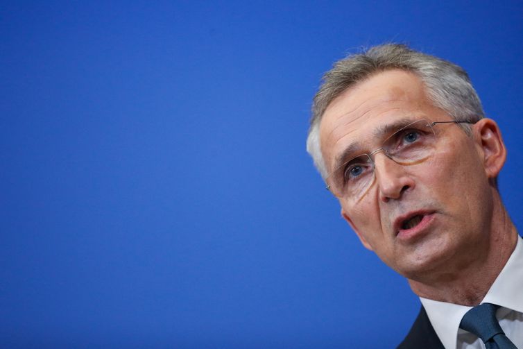 NATO Secretary-General Jens Stoltenberg speaks during a news conference, in Brussels