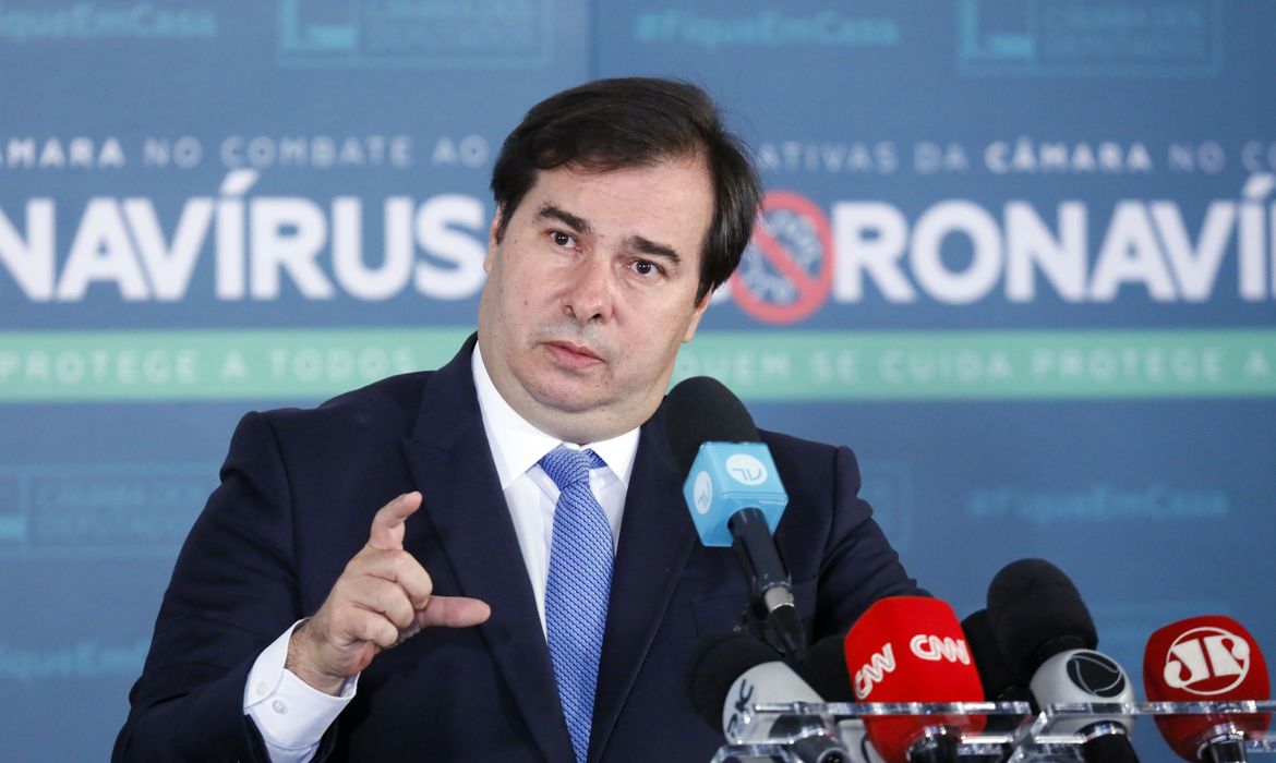 Presidente da Câmara dos Deputados, dep. Rodrigo Maia, concede entrevista coletiva sobre a atividade legislativa durante a crise causada pelo coronavírus 