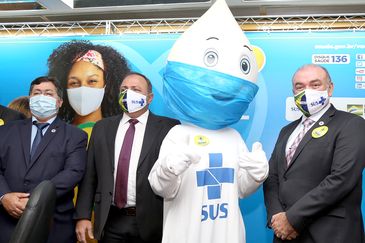 O ministro da Saúde, Eduardo Pazuello, durante o lançamento da Campanha Movimento Vacina Brasil