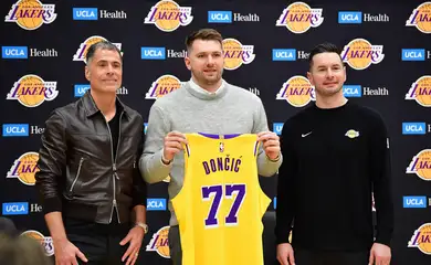 Luka Doncic é apresentado como novo jogador do Los Angeles Lakers
04/02/2025
Gary A. Vasquez-Imagn Images
