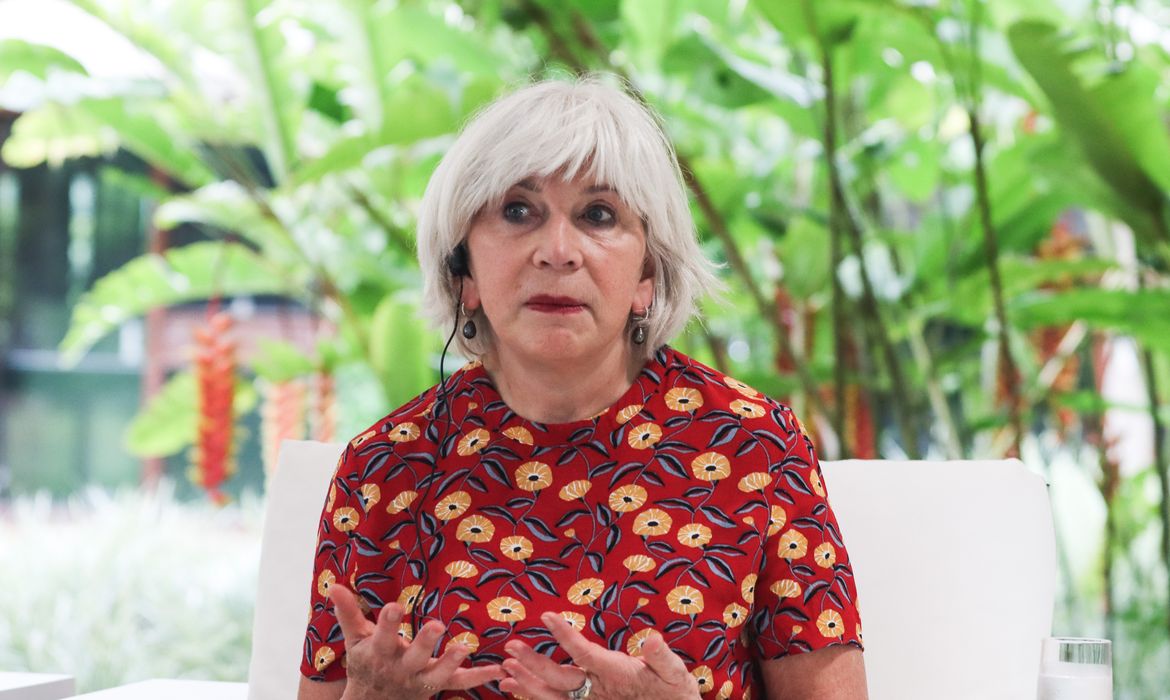 Brasília, (DF) - 23/02/2024 - Entrevista coletiva da diretora da Fundação Europeia do Clima, Laurence Tubiana. Foto Valter Campanato/Agência Brasil.