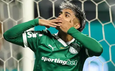 São Paulo (SP), 27/07/2025 - Jogador Facundo Torres durante lance de jogo entre Palmeiras e Grêmio válido pelo Campeonato Brasileiro de Futebol. Foto: Cesar Greco/Palmeiras FC