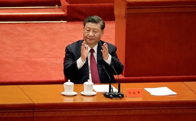 O presidente da China, Xi Jinping, durante a reunião dos BRICS em 2022