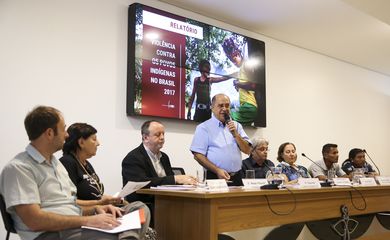 O Conselho Indigenista Missionário (Cimi) divulga relatório Violência Contra os Povos Indígenas no Brasil – Dados de 2017, na sede da Conferência Nacional dos Bispos do Brasil (CNBB), em Brasília.