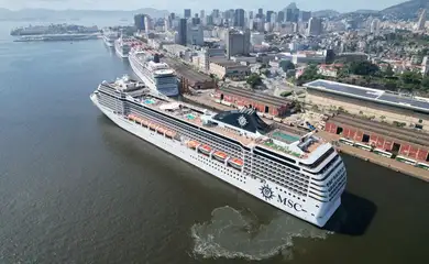 Movimento de navios de cruzeiros no Porto do Rio na segunda quinzena de dezembro. Foto: PortosRio/Divulgação