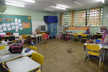 Sala de aula em escola pública